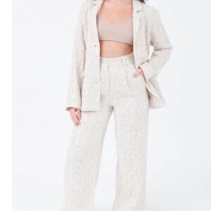 Smash + Tess Linen Blend Beige Harper Suit Jacket